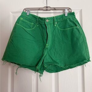 Good American Vibrant Green Jean Shorts